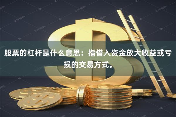 股票的杠杆是什么意思：指借入资金放大收益或亏损的交易方式。